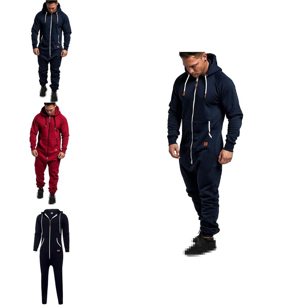 Luxurious Comfort Mens Tracksuit Jogging Hoodie Coat Pants One Piece Jumpsuit