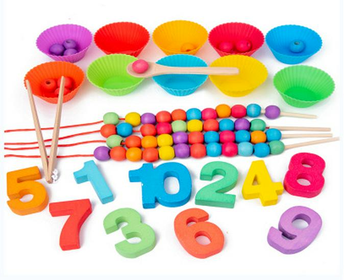 Seven-Layer Wooden Rainbow Stacking Tower - Early Education Toy for Infants