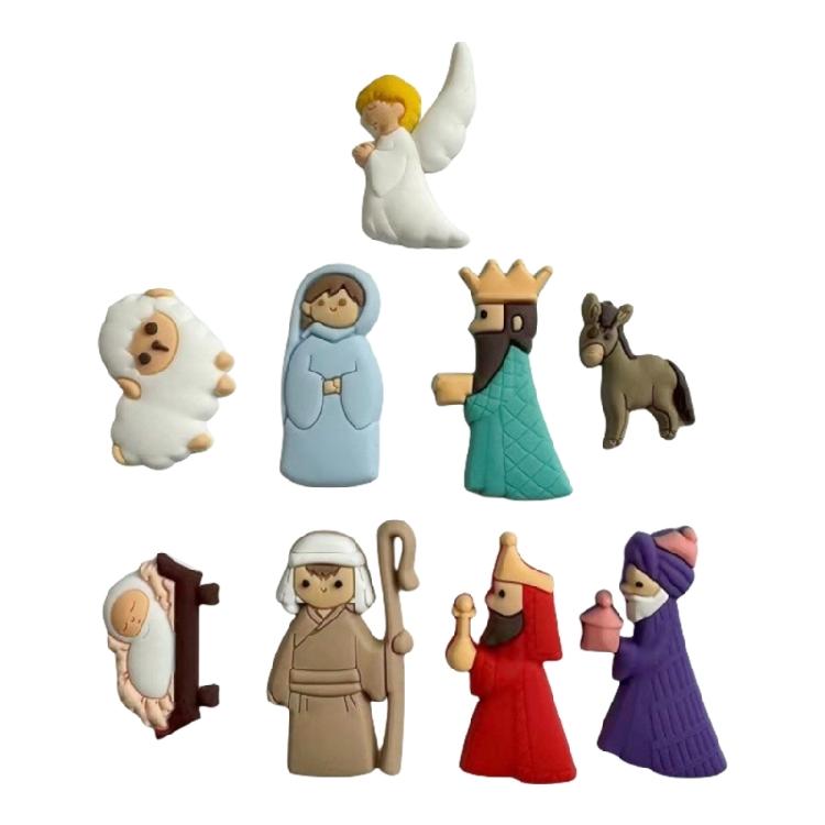 

9Pcs Christmas Flatback Charm Miniature Nativity Scene Embellishments Ornaments for DIY Crafts Cellphone Case Decors 1