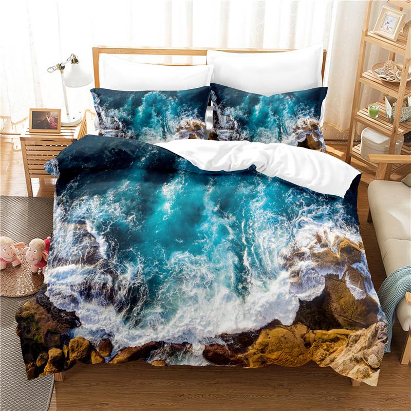 Bellissima Collezione Biancheria da Letto Oceano Collezione Copripiumino Biancheria da Letto 3D Stampa Digitale Con Biancheria da Letto Dimensioni Queen Collezione Biancheria da Letto Design alla Moda