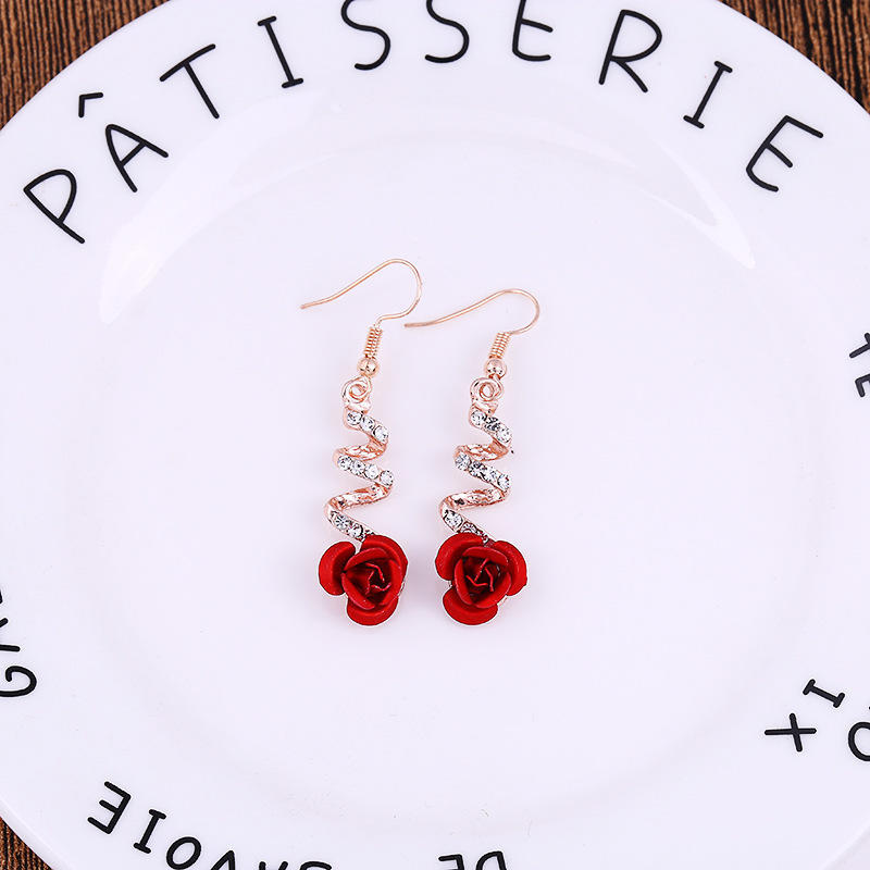 Creative Stud Earrings, Temperament Rose Earrings, Fashionable And Trendy Simple Earrings