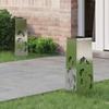 Solar LED Path Light 2 Pcs Silver Galvanized Steel
