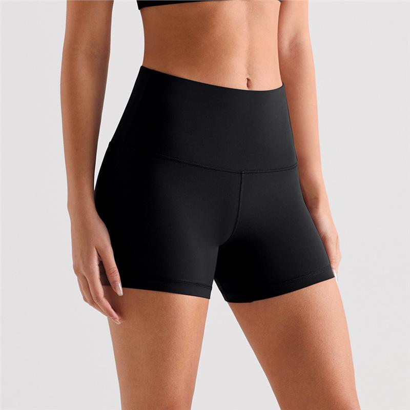 

Женские шорты для йоги с высокой талией в стиле Lulu, телесного цвета - Подтягивающие бедра, плотная эластичная посадка, однотонные S