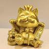 Brass Waving Lucky Ornament Car Decoration Cute Gift Opening Cashier Desk Smiling Face Yuanbao Fortune Cat