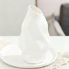 White Faux Ceramic Flower Vase Minimalist Modern Decorative Vase for Home Living Room Office Table Centerpiece