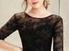 EightSTAR Dress Wedding Suitable for Parties and Size Black Women's Dress, Flared, A-Line, Sleeveless, Midi-Length, Knee-Length, See-Through,