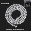 ICEBLING 3/4/5/6MM Round Cut CZ Stone Tennis Necklace Iced Out Single Row Cubic Zirconia Necklace for Men Women Hip Hop Jewelry