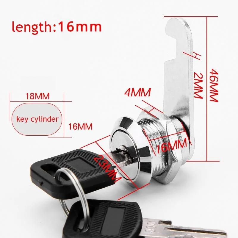 2 Stück Klassisches Sicherheitsschloss Metallzylinder Schrank Spind 16 20 25 30 mm Nockenverriegelung mit Schlüsseln Robuster Briefkasten Schublade Sicherheit