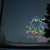 Strašidelný duch vinylová nálepka: Samolepicí, polomatná halloweenská nálepka na auto, notebook, láhev na vodu - pro jedno použití, nepravidelný tvar