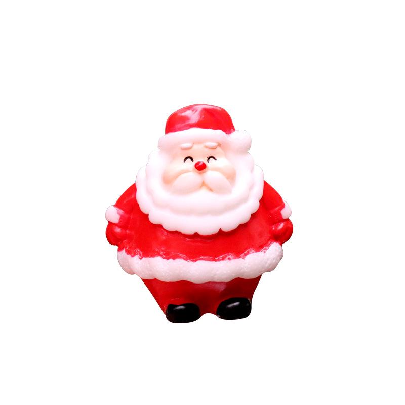 Handmade Mini Sleigh with Santa Claus Christmas Ornaments for Cake and Micro Landscape Decor