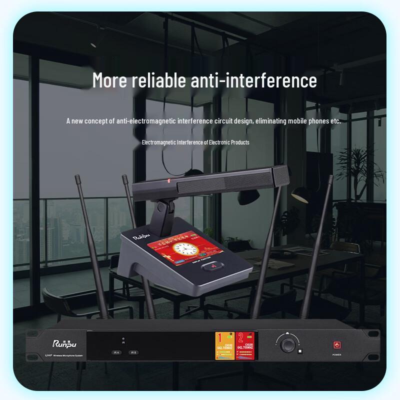 Runpu Professional UHF Wireless Conference Gooseneck Microphone System (CN Version)