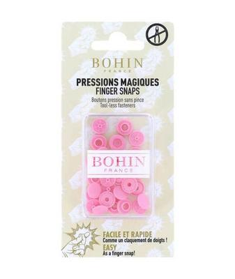 Bottone a pressione - BOHIN - 9mm - Colore: Rosa - Plastica - Magica