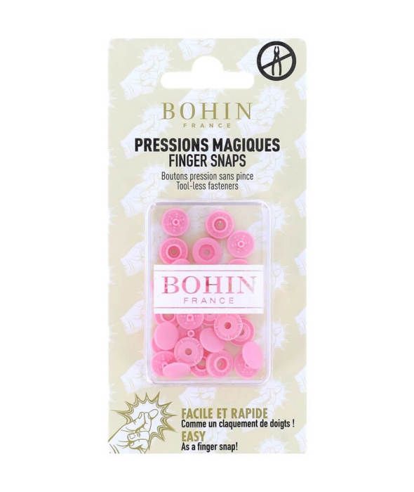 Bouton pression - BOHIN - 9mm - Couleur: Rose - Plastique - Magique