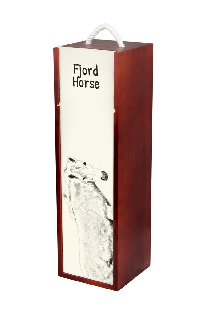 Fjord Horse - Wine Box with a Horse, Alcohol Box with Graphics, Personalized Gift Box from the Art-Dog Brand
