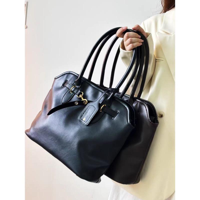 Vintage large capacity multi-compartment style ladies briefcase - spacious handbag/shoulder bag with superior texture