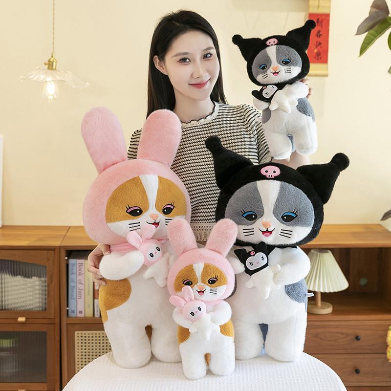 Adorable Anime Cat Plush Doll Soft Cuddly Pillow Companion For Girls Gift And Decor