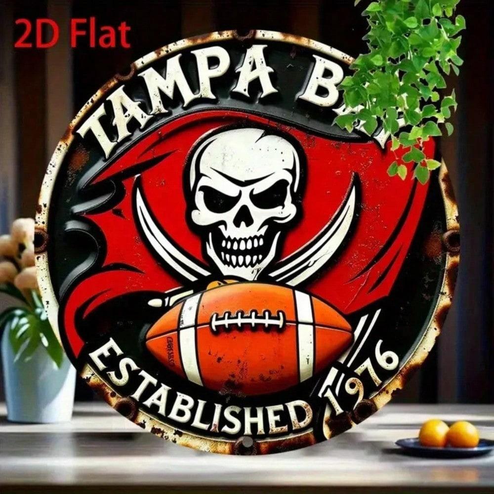 NFL Tampa Bay Buccaneers Vintage Metal Tin Sign Rustic Wall Decor Garage Man Cave Gift 20x20