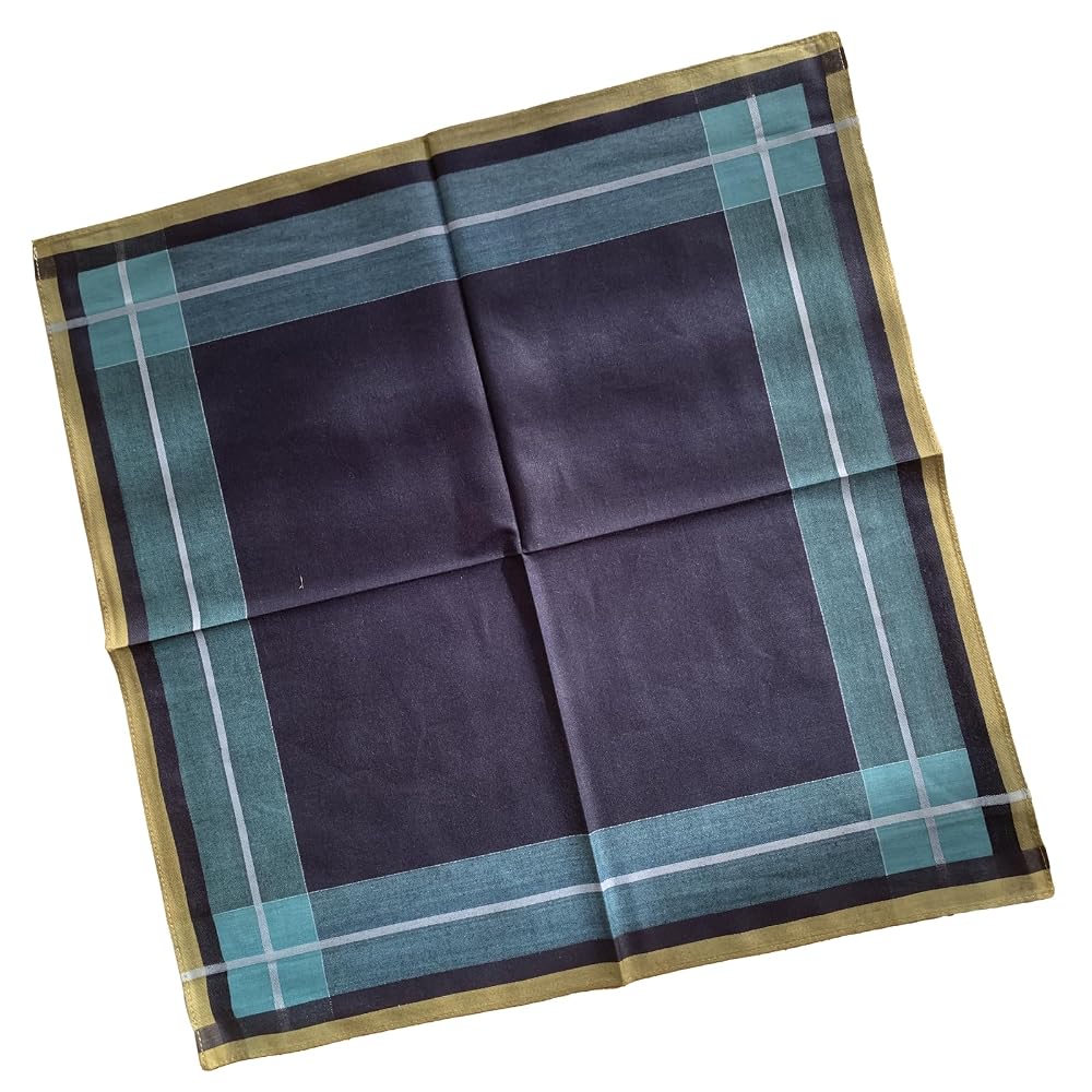 DsHome Men's Cotton Handkerchief Set of 3, 42x42cm, 100% Cotton, Quick-Dry, Lightweight