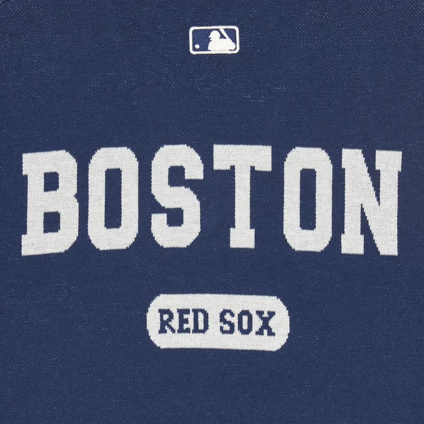 MLB Letter Print V-Neck Long Sleeve Sweater Unisex Sweater Blue 3AKPV0141-43NYS