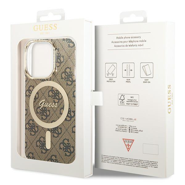 Guess GUHMP15LH4STW iPhone 15 Pro6.1" Brown/brown Hardcase IML 4G MagSafe