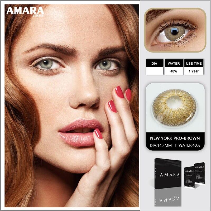 AMARA LENSES 1 Paar kosmetische Kontaktlinsen der New York PRO-Serie, farbige Linsen für Augenkontaktlinsen