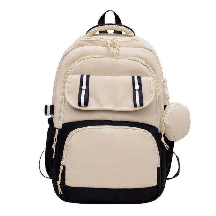 Schoolbag1011 new backpack with small bag fashionable thickened casual contrasting splicing large-capacity student campus bag