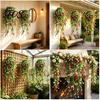 Indoor Home Ornament for Festivals Artificial Hanging Vines with Red Berries, Realistic Plastic Cascading Greenery Plants, Lifelike Plants Office