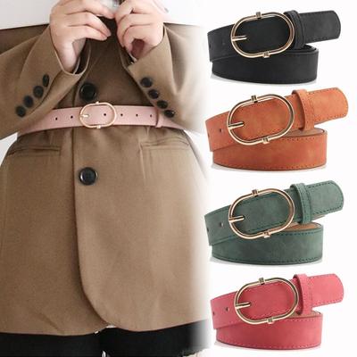 Luxury Design Suede Leather Belt Casual Waistband Fashion Business Waist Belt  For Women