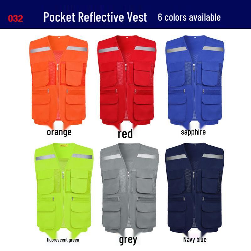 Custom Reflective Safety Vest with Logo for Nighttime Construction and Sanitation Workers