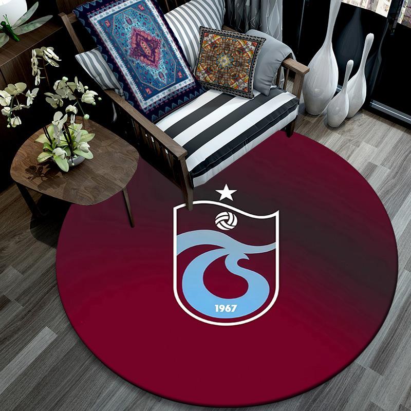 Trabzonspor Round Area Rug,Carpet Rug for Living Room Bedroom Sofa Playroom Decor,Non-slip Floor Mat