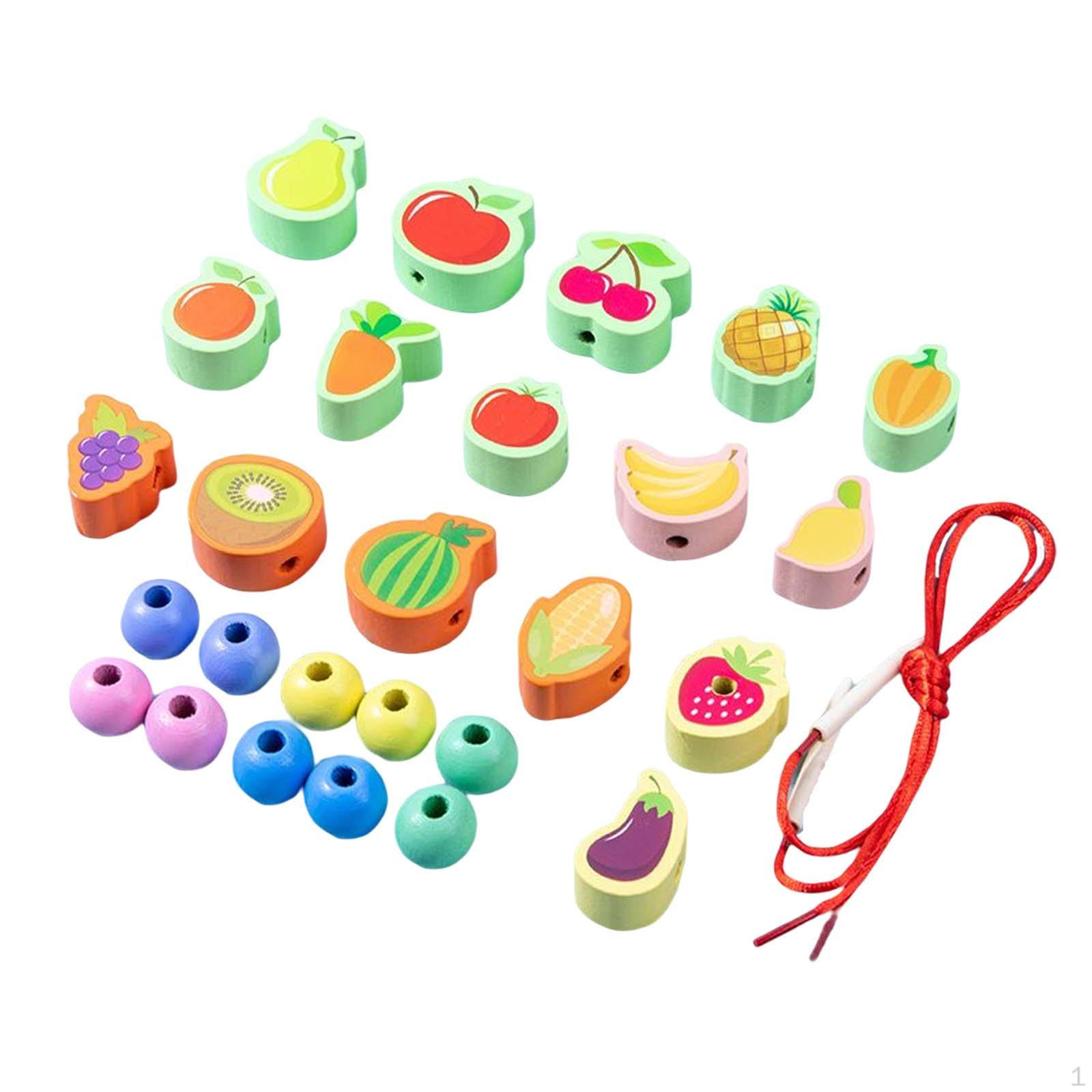 Threading Toys Lacing Beads Set Stringing Bead for Educational Gifts Set A