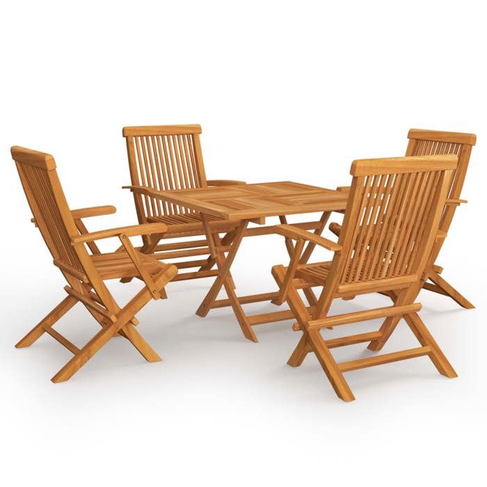 VidaXL Salon de Jardin 5 pcs Mobilier de Repas Ensemble de Salle à Manger Table et Chaises à Dîner Extérieur Patio Bois de 3059584