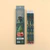 6-Pack Christmas Cartoon Pencils with Eraser Tips - Round Shafts for Children and Students