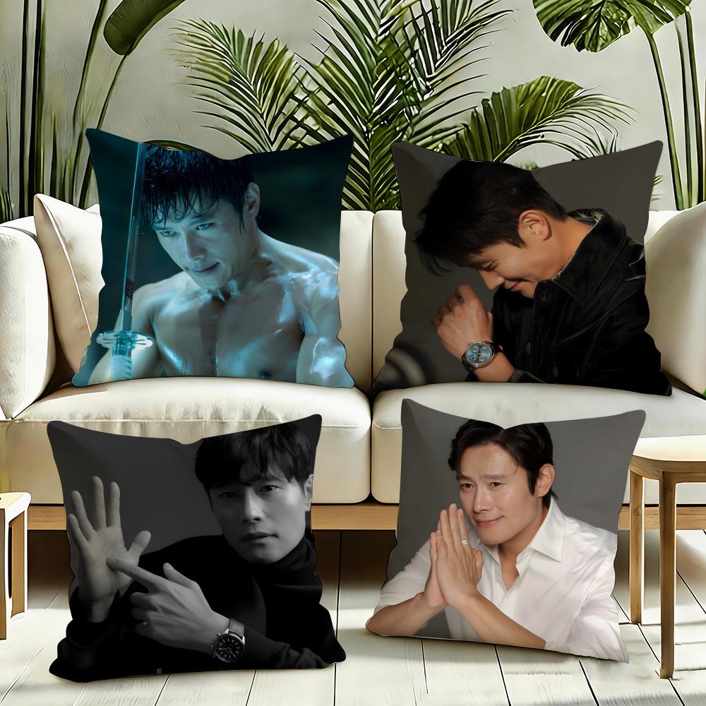Musife Lee Byung Hun actor Cushion Cover Reversible Plush Pillow Cover Soft Fluffy Home Decor for Sofa Bedroom
