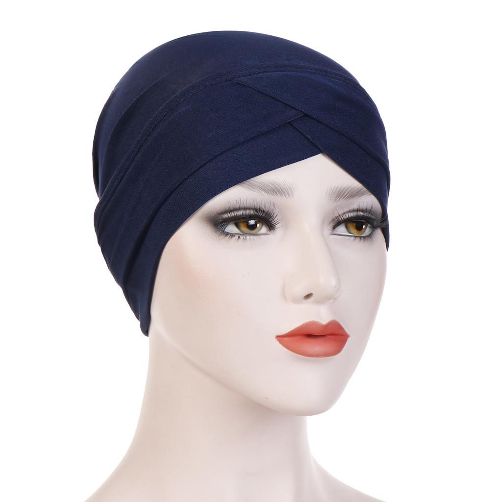 Knitted Turban Cap With Cross Front Style For Women Summer Winter Fashion