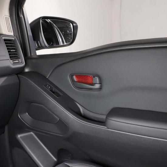 Roter Carbon-Innen-Türgriff Seitenverkleidungs-Aufkleber für Nissan Frontier D41 2024+