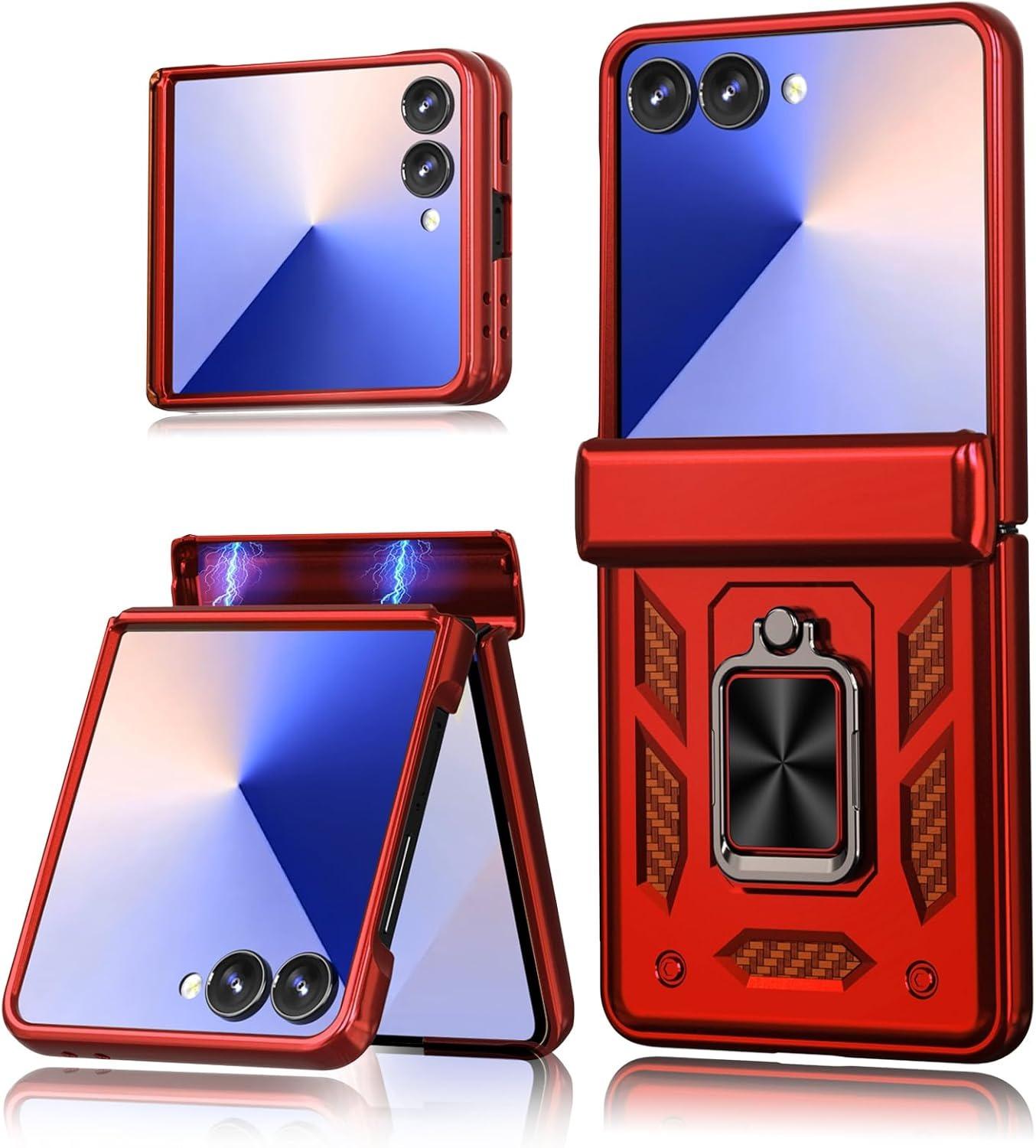 

Heavy Duty 360 Rotate Ring Holder Case for Samsung Galaxy Z Flip 7 FE 6 5 Flip7 Magnetic Hinge Protect PC TPU Anti-knock Cover Galaxy Z Flip5