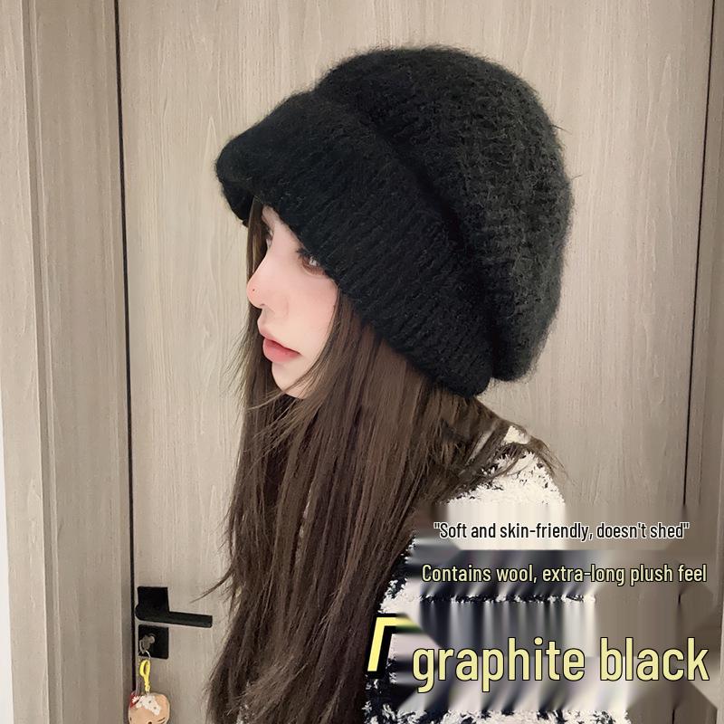 Übergroße Strickmütze im japanischen Stil für Damen - Kuschelig, dick und ohrenwärmend für Herbst und Winter