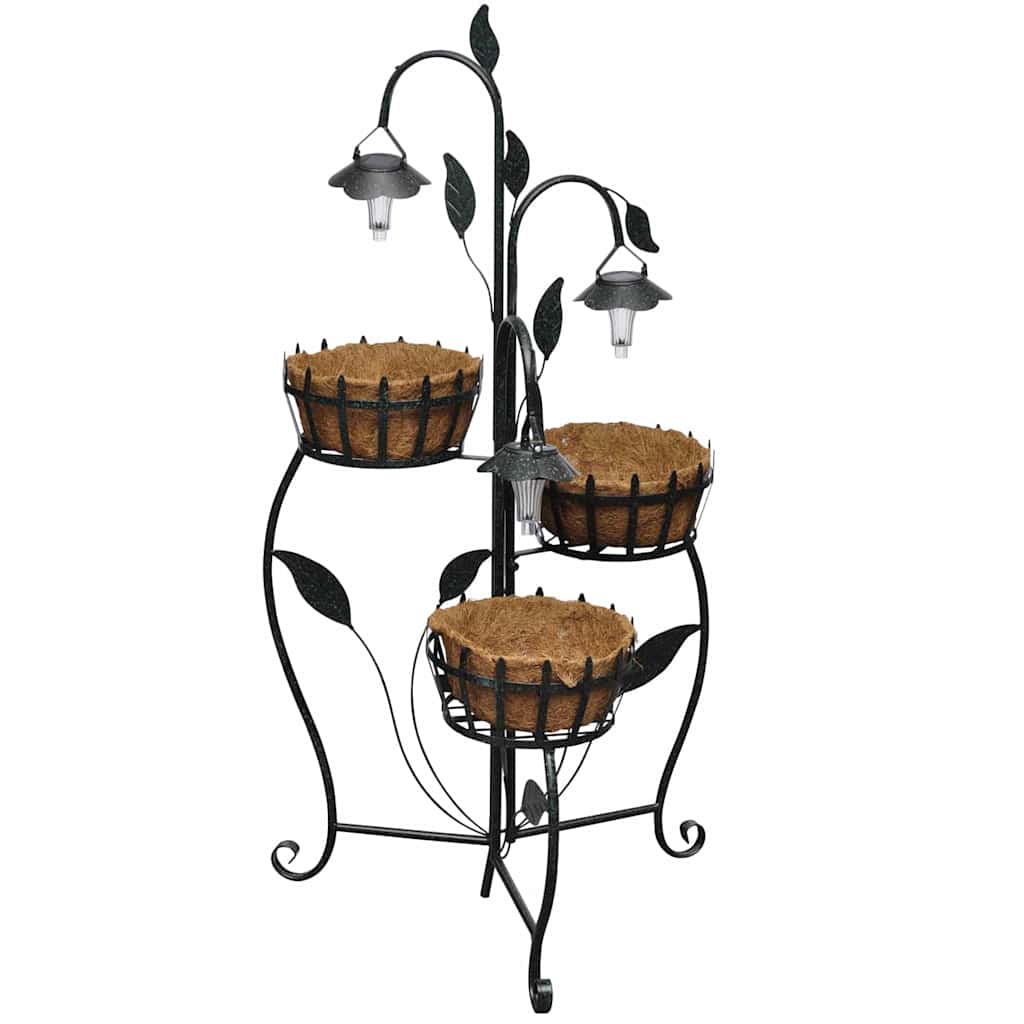 Blumenampel mit LED Beleuchtung braun