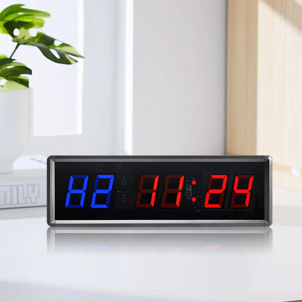 Portable Gym Timer LED Workout Clock Remote Control Count Down/Up Clock Multifunctional Wall Clock for Gym and Outdoor Sport