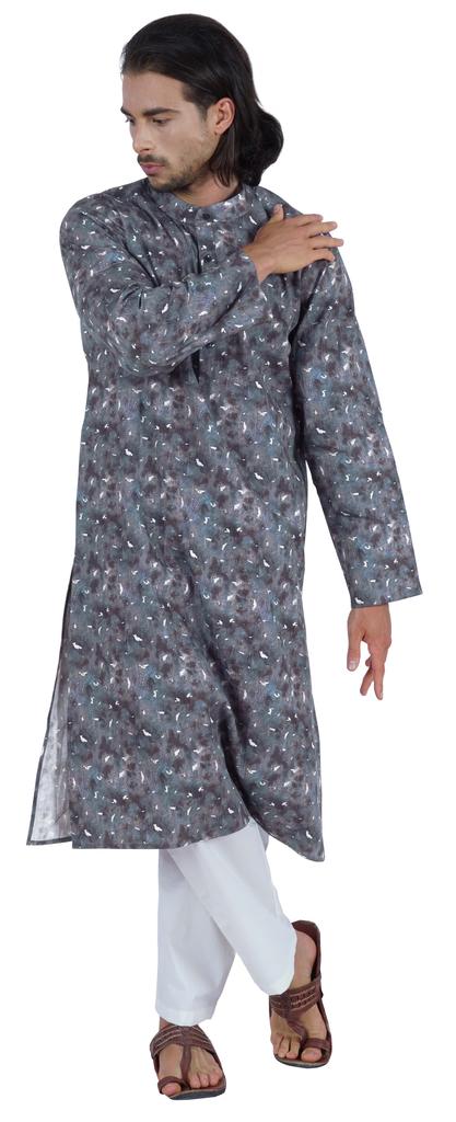 Atasi Designer Kurta For Men  s Printed Chinese Collar Summer Ethnic Party