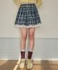 Aueonoseuteljia Fog Check Mini Skirt_Navy(O25-Sk02)