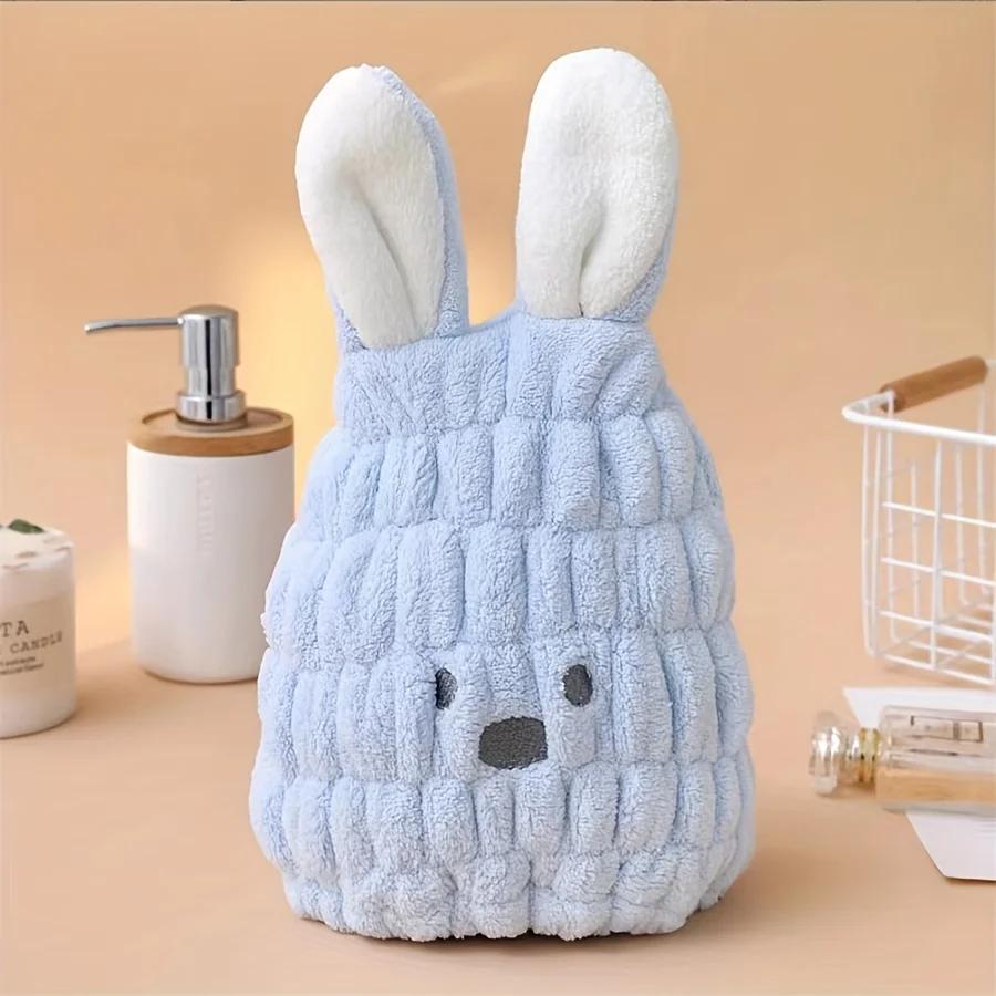 1PC Creative Rabbit Design Hair Drying Cap, Cute Cartoon Hair Towel For Bathroom, Elastic Super Absorbent Shower Cap