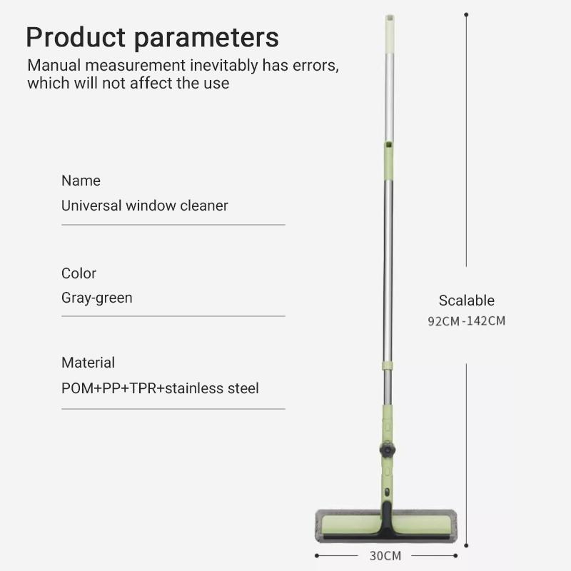 1 Stück Ausziehbarer Doppelseitiger Fensterabzieher Hochfensterputzer Allzweck-Reinigungswerkzeuge Für Glaswände Und Böden