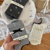 Female Autumn Lovely Bow Boneless Tube Pile Socks