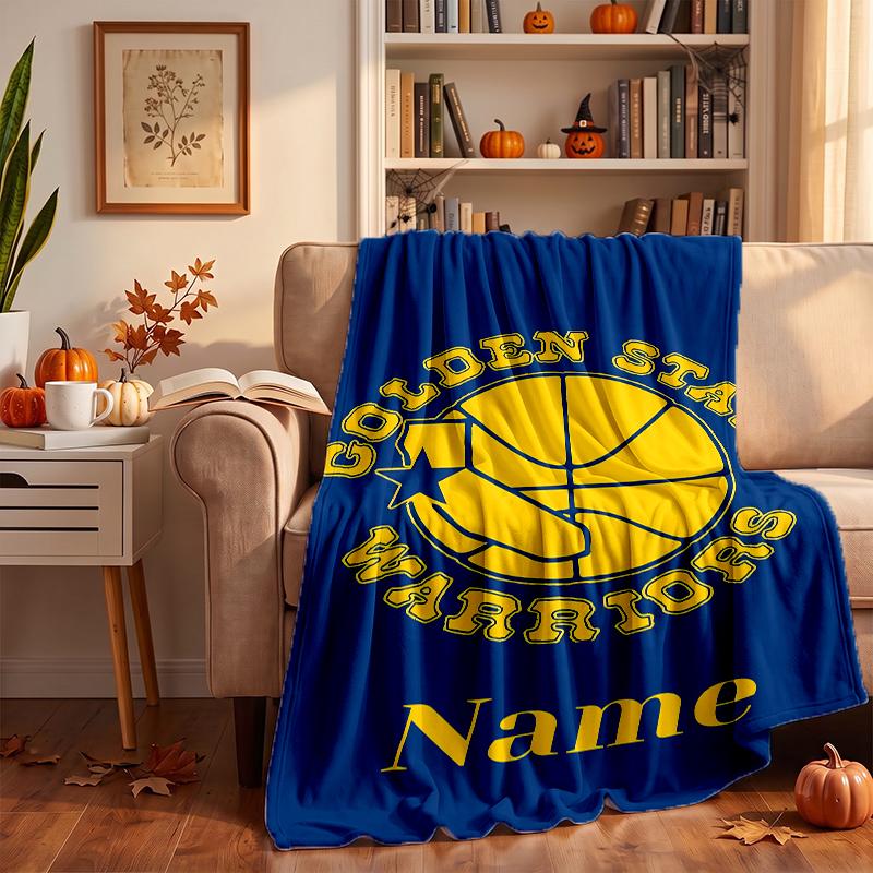 Golden State Warriors Custom Flannel Blankets Soft Warm Cozy Throws for Home Decor Holiday Gifts