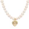 Niche design retro French freshwater pearl peach heart necklace female elegant versatile temperament collarbone chain simple neck chain
