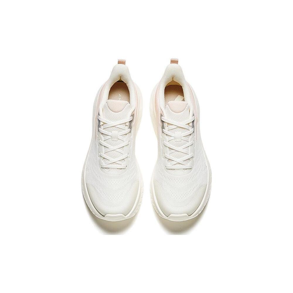 Anta Light Cloud Fabric Cushioning Slip Resistant Low Top Running Shoes Women's White 122345530-1