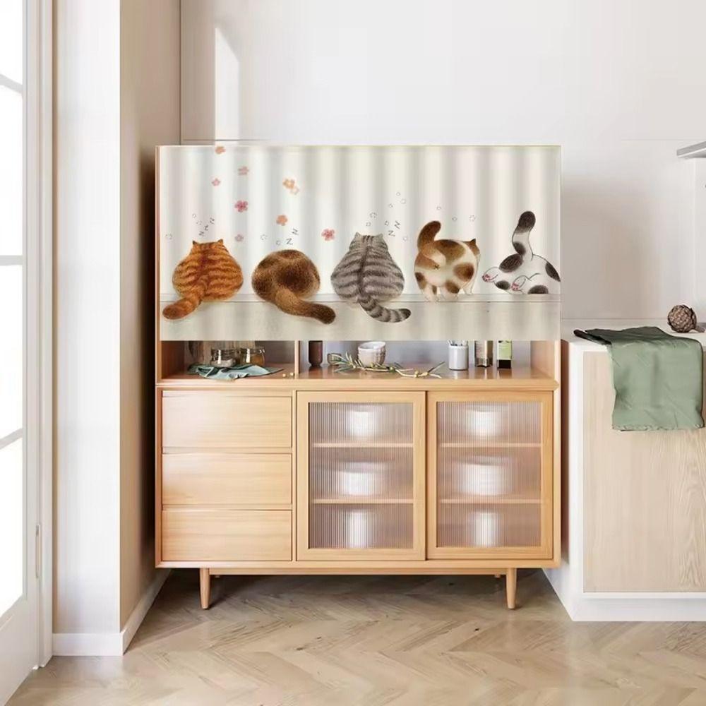 Dustproof Kitchen Curtains Cartoon Wardrobe Home Dust Cover Cabinet Curtain  Home Decoration