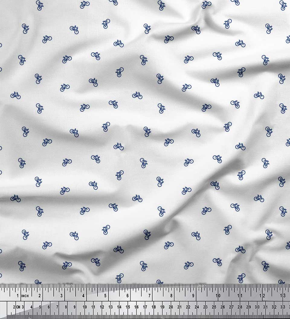 

Велосипедна сорочка з принтом Soimoi Japan Crepe Satin Тканина на метр 42 дюйма 42 Inch Wide - Poly Crepe білий